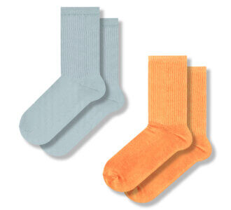 Персиковые+Голубые набор с резинкой (2 пари)
