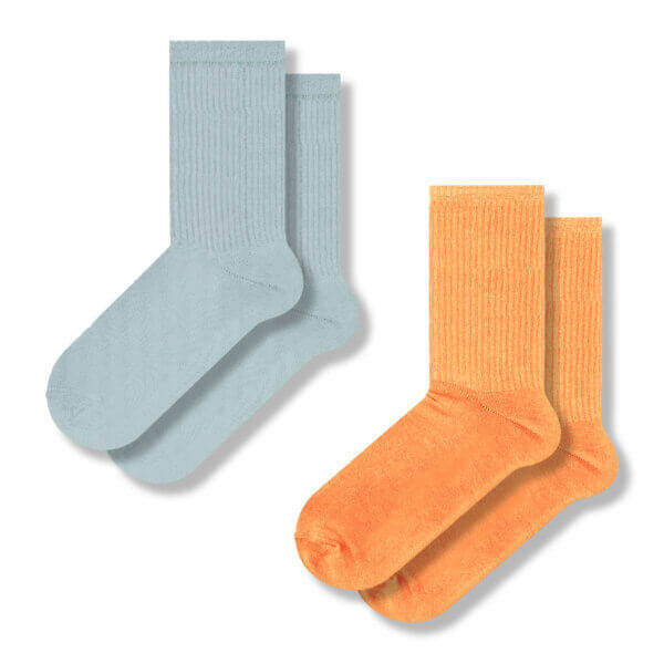 Персиковые+Голубые набор с резинкой (2 пари)