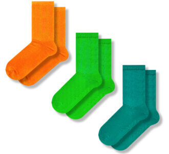 Оранжевые+Зеленые+Морские набор с резинкой (3 пары)